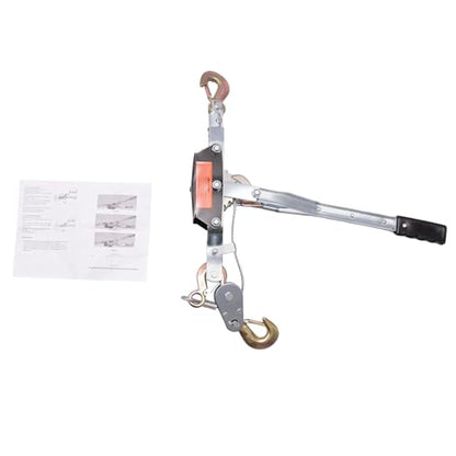Power Puller Hand Winch, Manual Cable Puller with 11023 lbs Pull & 4409 lbs Lift Capacity, Heavy Duty Anti-Reverse for Vehicle Recovery, Farm, Construction