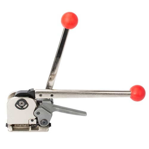Steel Strapping Tool for 1/2’’ to 3/4" Width Steel, 3-in-1 (Tensioner, Crimper, Cutter) Heavy Duty Metal Straps Packaging Machine, Manual High Tensile Strapping Tensioner Banding Tool - size: Strapping Tool (1/2'', 5/8'' , 3/4'')