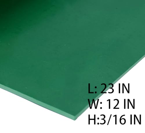 Neoprene Rubber Sheet Solid Rubber Strips Roll Mat PadInsulation High Temperature Rsistant for DIY Gaskets, Pads, Sealing, Cushion (Green, 12" X 23" X 3/16" (.187")) - color: Green, size: 12" X 23" X 3/16" (.187")