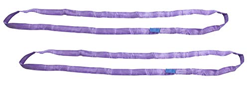Mytee Products (2 Pack) Polyester Endless Round Sling 6 ft Purple 2600 lb. Vertical Capacity | 2100 lb. Choker | 5200 lb. Basket | Heavy Duty Recovery Sling for Rigging and Towing - color: Purple - Vertical Capacity: 2,600 lbs., size: 6 Feet, style: 2 - P