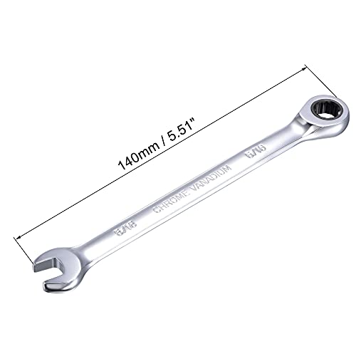 uxcell 5/16 Inch Ratcheting Combination Wrench SAE 72 Teeth 12 Point Ratchet Box Ended Spanner Tools, Cr-V - size: 5/16"