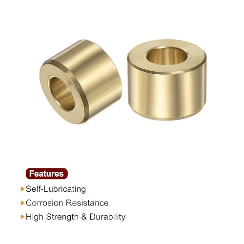 HARFINGTON 2pcs Sleeve Bearings 1/2" Bore 1" OD 11/16" Length Wrapped Oilless Bushing Brass Alloy for Transmission Conveyor Systems - size: 1/2" x 1" x 11/16"