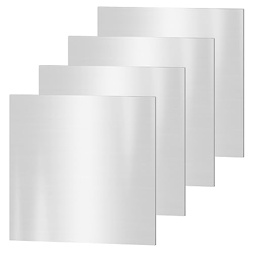 4PCS 304 Stainless Steel Sheets, 4" x 4" x 0.04" Inch (19 Gauge) Stainless Steel Plates 1MM Thick Stainless Steel Shim Plates Metal Sheets for Kitchen DIY Craft Making - size: 4 x 4 inch (4PCS)