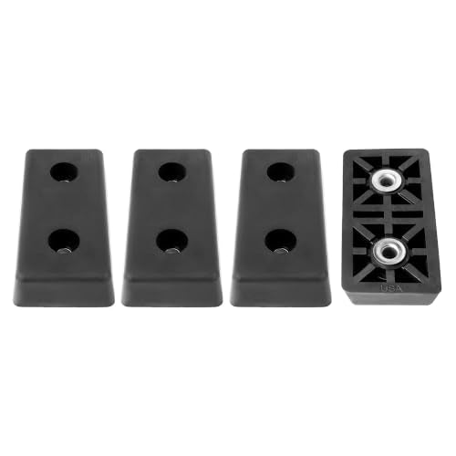 4 Extra Large Rectangle Rectangular Black Rubber Feet Bumper w/Metal Insert – 3.000" L x 1.510” W x .590" H – Heavy Duty/Non-Marking - Perfect for Furniture, Tables, Chairs, Sofas, Patio - Made in USA - size: X-Large
