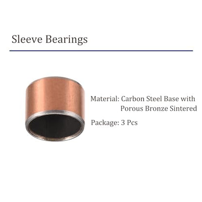 3pcs 1210 Sleeve Bearings - [12mm Bore Dia x 14mm OD x 10mm Length] Wrapped Oilless Bushings for Sliding Movements of Machinery Use - size: 12mm x 14mm x 10mm