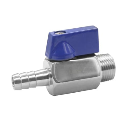 2Pcs Shut Off Valve 1/2" NPT Male x 5/16" Hose Barb Ball Valve - size: 1/2 MNPT x 5/16" Barb