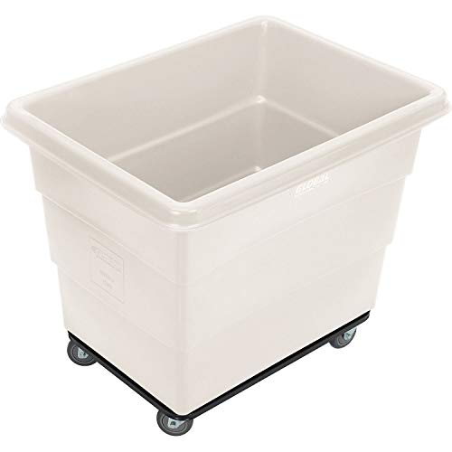 Global Industrial 12 Bushel Plastic Bulk Box Truck, Steel Base, White - color: White
