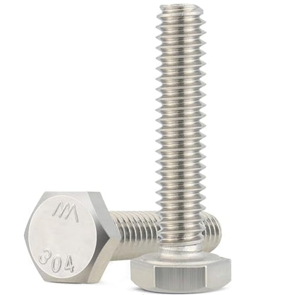 VGBUY 28Pcs 3/8-16 x 1/2" Hex Head Screws Bolts,304 Stainless Steel 18-8,Fully Threaded,External Hex Drive,Mounting Chair,Rail,Pump,Wheels,Handles,Antenna Parts,Boat and Plastic Bumpers(VG10501) - size: 1/2", style: 3/8-16"