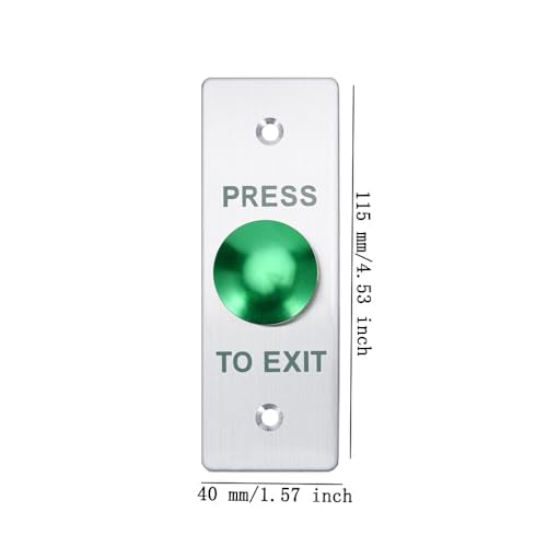 Push to Exit Button，12V DC Push to Exit Switch with LED Light, IP67 Waterproof,NC/NO/COM Outputs, Surface Mount Request-to-Exit Device for Access Control Systems (115X40-C) - color: 115X40-C