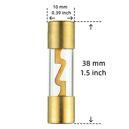BOJACK 4-8 Gauge AWG in-line 40A AGU Fuse Holder with 40 Amp AGU Fuses for Car Audio, Alarm, Amplifier, Compressors, Waterproof Inline Fuse Holders (40A) - size: 40A