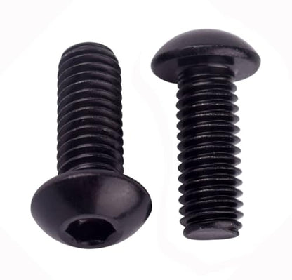 4-40 x 1/2" Button Head Socket Cap Bolts Screws (1/4" to 2" Available), 304 Stainless Steel 18-8, Black Exterior Finish, Allen Hex Drive, Fully Thread, 50Pcs - size: 4-40 x 1/2" (50 PCS)