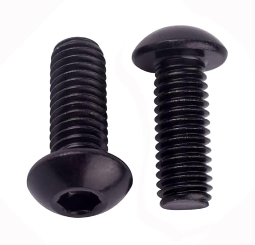 4-40 x 3/4" Button Head Socket Cap Bolts Screws (1/4" to 2" Available), 304 Stainless Steel 18-8, Black Exterior Finish, Allen Hex Drive, Fully Thread, 50Pcs - size: 4-40 x 3/4" (50 PCS)