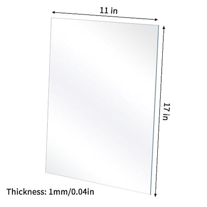 Lyeasw 11x17 Plexiglass Acrylic Sheets for Picture Frame Glass Replacement, Crafting Projects, DIY Display, Clear Styrene Sheets 11x17 Plexiglass Cover - size: 11x17