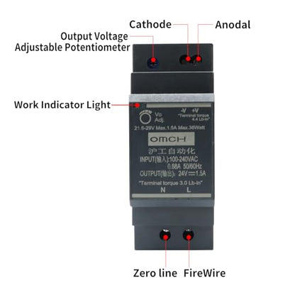 HDR-30-24 DIN Rail Power Supply 24V 1.5A 36W Ultra Slim