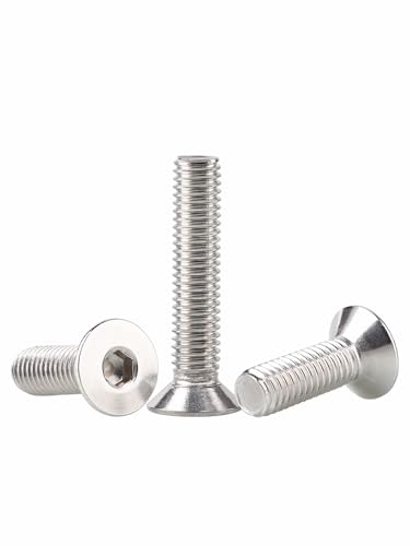 M2-0.4x30mm Flat Head Socket Cap Screws Bolts, Stainless Steel 18-8 (304), Bright Finish, Allen Socket Drive,Machine Screws Inner Hex Screw Fasteners Bolts, 50 Pcs - size: M2x30mm(50PCS)