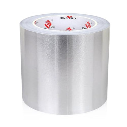 BOMEI PACK Aluminum Foil Tape,Heavy Duty Metal Foil Tape,High Temperature Silver Duct Tape,Perfect for Sealing & Patching,HVAC,Air Ducts,Insulation and Metal Repair (4 Inch) - size: 4 Inch x 30 Yards
