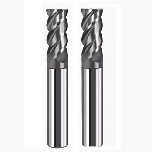 2PCS 3/4'' Carbide Square End Mill Bits Set, Milling Bits Cutter 3/4 Carbide End Mills for Alloy Steels/Hardened Steels, HRC 45 Deg Single End 4 Flute AlTiN Coating (2PCS 3/4in) - size: 2PCS 3/4in