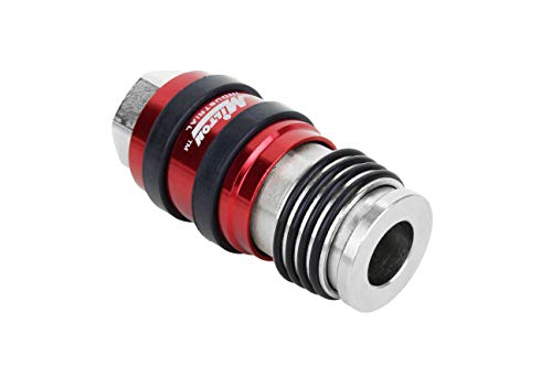 Milton 2 In ONE Universal Safety Exhaust Coupler – 3/8" FNPT x 3/8" Body Flow, Safely Bleeds Excess Air and Disengages Fittings