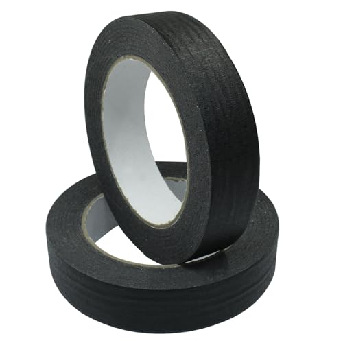 Black Masking Tape, 1" x 55 Yards, 2 Rolls - color: Black