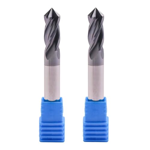 4 Flute 90° Solid Carbide Drill Mill Set(2Pcs, 5/16"), AlTiN Coated - size: 2Pcs 5/16"