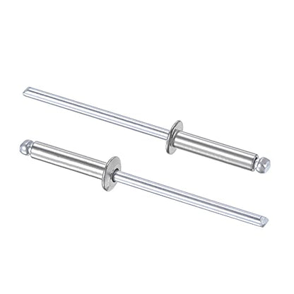 uxcell Blind Rivets 304 Stainless Steel 3.2mm Diameter 16mm Grip Length Silver 50pcs - size: 3.2mm x 16mm