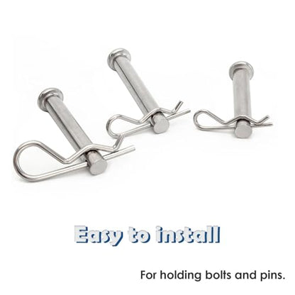 95PCS 7 Sizes Stainless Steel Hitch Pin Clip Assortment Kit R Shaped Cotter Pins Fastener Clips OLA031 - size: 95 pcs Assortment (7 Sizes)
