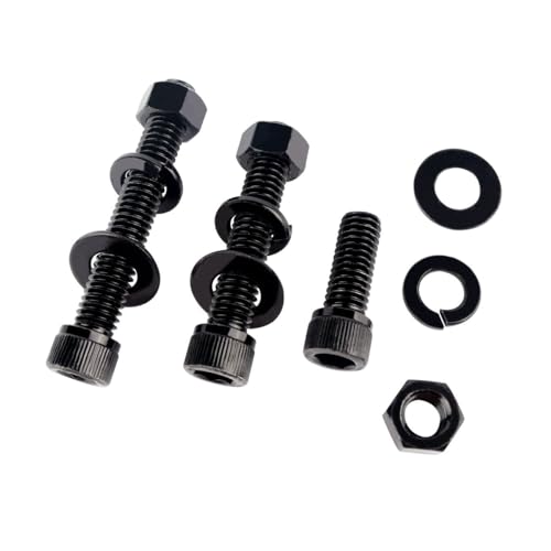 1/2-13 x 3 Socket Head Cap Screws Allen Hex Bolts with Hex Nuts and Flat & Lock Washers, 304 Stainless Steel Machine Thread, 4Sets Black - color: Black, size: 1/2-13 x 3" (4Sets)