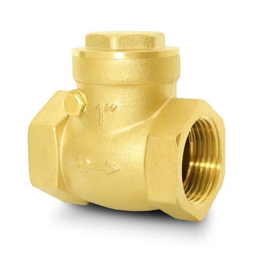 1" NPT Horizontal Swing Check Valve, Brass, Heavy-Duty Female Thread, DN25 - size: 1 Inch