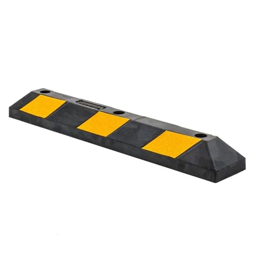 Guardian Parking Stop, 3 Foot Long Flexible Rubber Curb, Highly Visible Accessory with Mounting Holes for Job Sites and Garages, Black/Yellow - size: 3 Foot