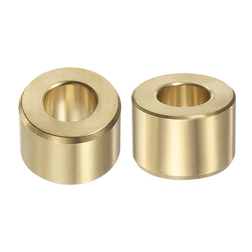 HARFINGTON 2pcs Sleeve Bearings 1/2" Bore 1" OD 11/16" Length Wrapped Oilless Bushing Brass Alloy for Transmission Conveyor Systems - size: 1/2" x 1" x 11/16"