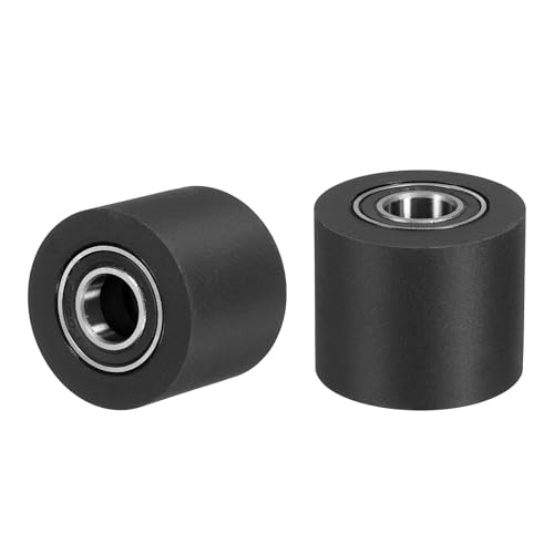 uxcell 2Pcs Plastic Roller Wheel with Bearings 3/8" x 1-3/16" x 1" - size: 3/8" x 1-3/16" x 1" (ID x OD x L)