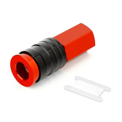 GASHER 1/4" FNPT 5IN1 Universal Quick Industrial Air Coupler Red - color: Red