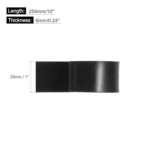 MECCANIXITY Solid Rubber Sheet 1/4" Thick x 1" Wide x 10" Long, Anti-Slip Neoprene Rubber Roofing Material for Gaskets DIY Material, Pads, Seal, Bumpers - size: 1/4" x 1" x 10"