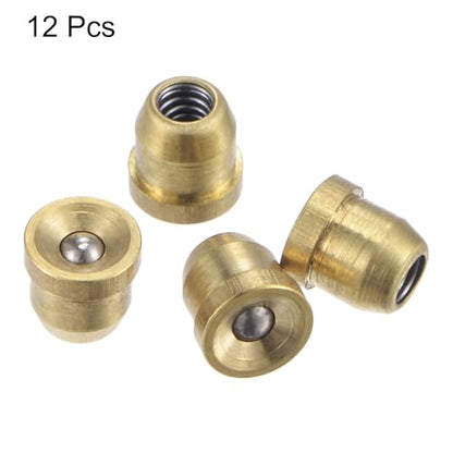 uxcell Brass Push Button Flange Grease Oil Cup 4mm Ball Oiler for Lubrication System 12Pcs - size: 4mm
