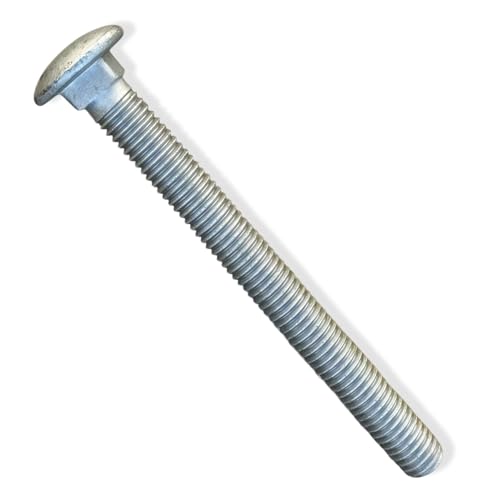 Sandbaggy 1/2” x 5” Galvanized Carriage Bolts for Wood - Round Head - ACQ Approved, Compatible with Pressure Treated Wood (175, 1/2” x 5” (Galvanized))