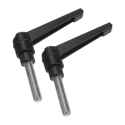 uxcell 2pcs Clamping Lever Handles, M8 x 35mm 304 Stainless Steel Threaded Male Stud, Adjustable Handles Locking Quick Release Ratchet Push Button Bolt Knobs, Black - size: M8 x 35mm