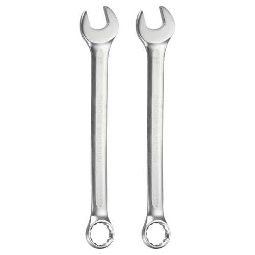 HARFINGTON 2Pcs Metric Combination Wrench 25mm Open End & 15-Degree Offset - size: 25mm