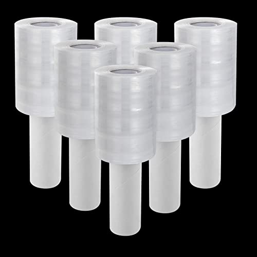 6 Pack 80 Gauge Stretch Wrap Film, 4 in x 1000 ft