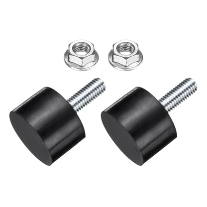 uxcell 2Pcs M8 Thread Rubber Mounts, Vibration Isolators, Cylindrical Shock Absorber with Studs 30 x 20mm with Non-Slip Nuts - size: M8 x 30 x 20mm