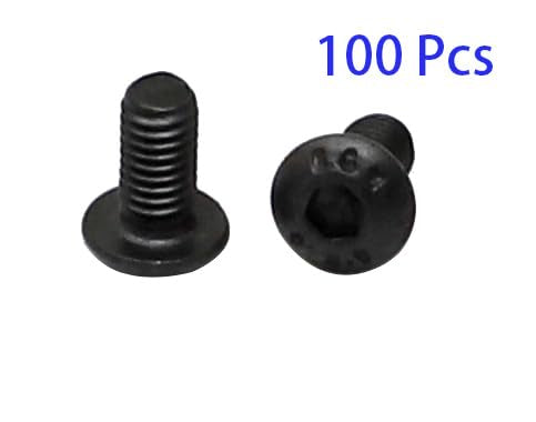 iexcell 100 Pcs M3 x 6mm Thread Pitch 0.5 mm Alloy Steel 12.9 Grade Hex Socket Button Head Cap Screws Bolts Kit, Black Oxide Finish - size: M3 x 6mm