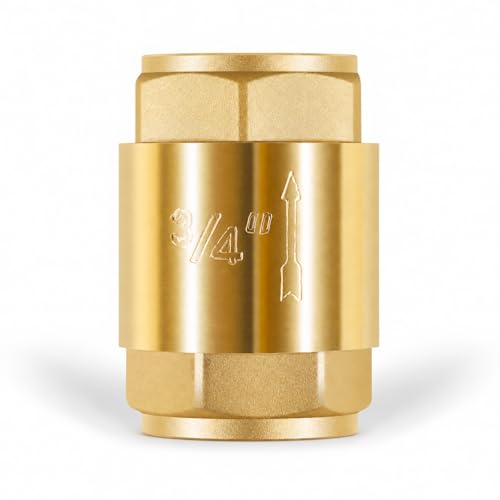 Brass In-Line Check Valve 3/4 Inch FNTP, One Way Water Hose Check Valve