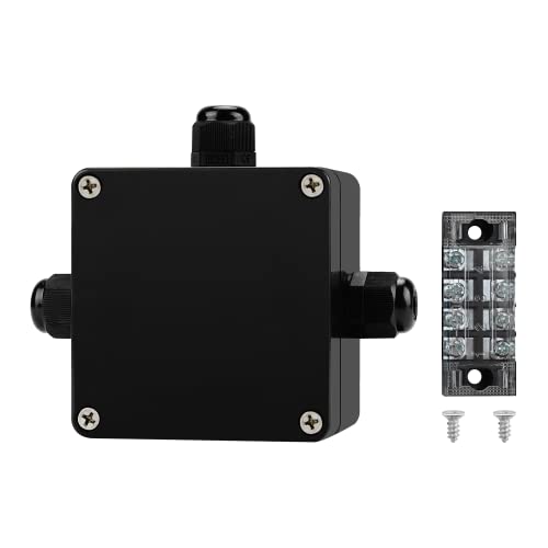 JINDOUZI ABS IP67 Waterproof Dustproof Electrical Junction Box, with 15A 600V Barrier Terminal Cable Connector, 3P Power Junction Box（3.26 * 3.18 * 2.2in） - size: 3P 3.26" x 3.18" x 2.2"