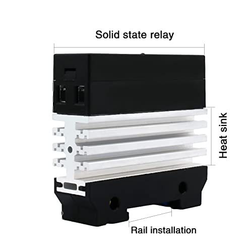 Din Rail Solid State Relay with Heat Sink - DC to AC (3-32V DC Input, 24-480V AC Output), 40A SSR (Pack of 4) - size: DC to AC 40A (Pack of 4)