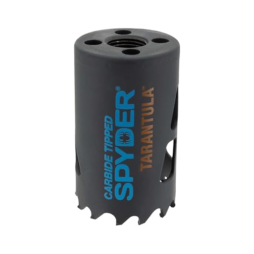 Spyder 1-5/8-inch Tarantula Carbide Tipped Hole Saw for Metal and Wood, Compatible with Rapid Core Eject Arbor System - size: 1-5/8 inch
