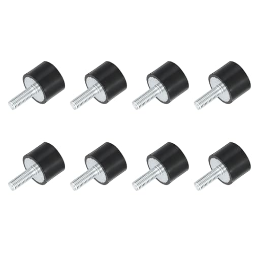 uxcell M6 Thread Rubber Mounts, Vibration Isolators, Cylindrical Shock Absorber with Studs 20 x 15mm 8pcs - size: M6x20x15mm