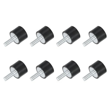 uxcell M6 Thread Rubber Mounts, Vibration Isolators, Cylindrical Shock Absorber with Studs 20 x 15mm 8pcs - size: M6x20x15mm