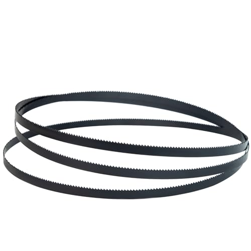 59-1/2 inch Bandsaw Blades Assortment (1/8" 1/4" 3/8" Wide) High Carbon Steel for Ryobi, B&D, Craftsman, Tradesman, Pro-Tech, Collins Skil and Wen BA3959 9" Band Saws,3Pack - size: 59-1/2"x(1/8" 1/4" 3/8" Wide) x0.02”