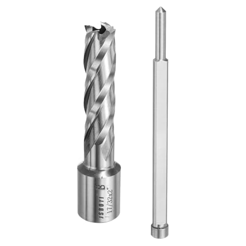HARFINGTON Annular Cutter 17/32" Cutting Diameter Shank 3/4" with 2" Depth of Locating Pin M2 High-Speed Steel Drill Bit Annular Cutter for Standard Magnetic Drills Machine Tools Mills - size: 17/32 inch * 2 inch