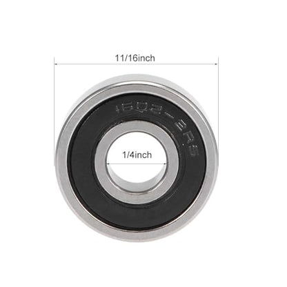 TOP-VIGOR 10Pcs 1602-2RS Deep Groove Ball Bearings, Z2 1/4 Inch x 11/16 Inch x 5/16 Inch Double Sealed Industrial Bearings, Chrome Steel Skateboard Bearings for Electrical Instrument Equipment - size: 1602-2RS, 1/4″x11/16″x5/16″