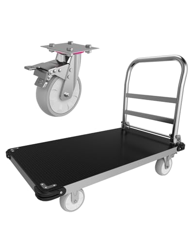 2500 lb Heavy Duty Platform Truck, 48" x 24" Foldable Flatbed Cart - size: 48" x 24"